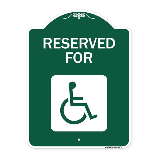 Signmission Graphic Handicapped Reserved Heavy-Gauge Aluminum Architectural Sign, 24" x 18", GW-1824-9973 A-DES-GW-1824-9973 - main
